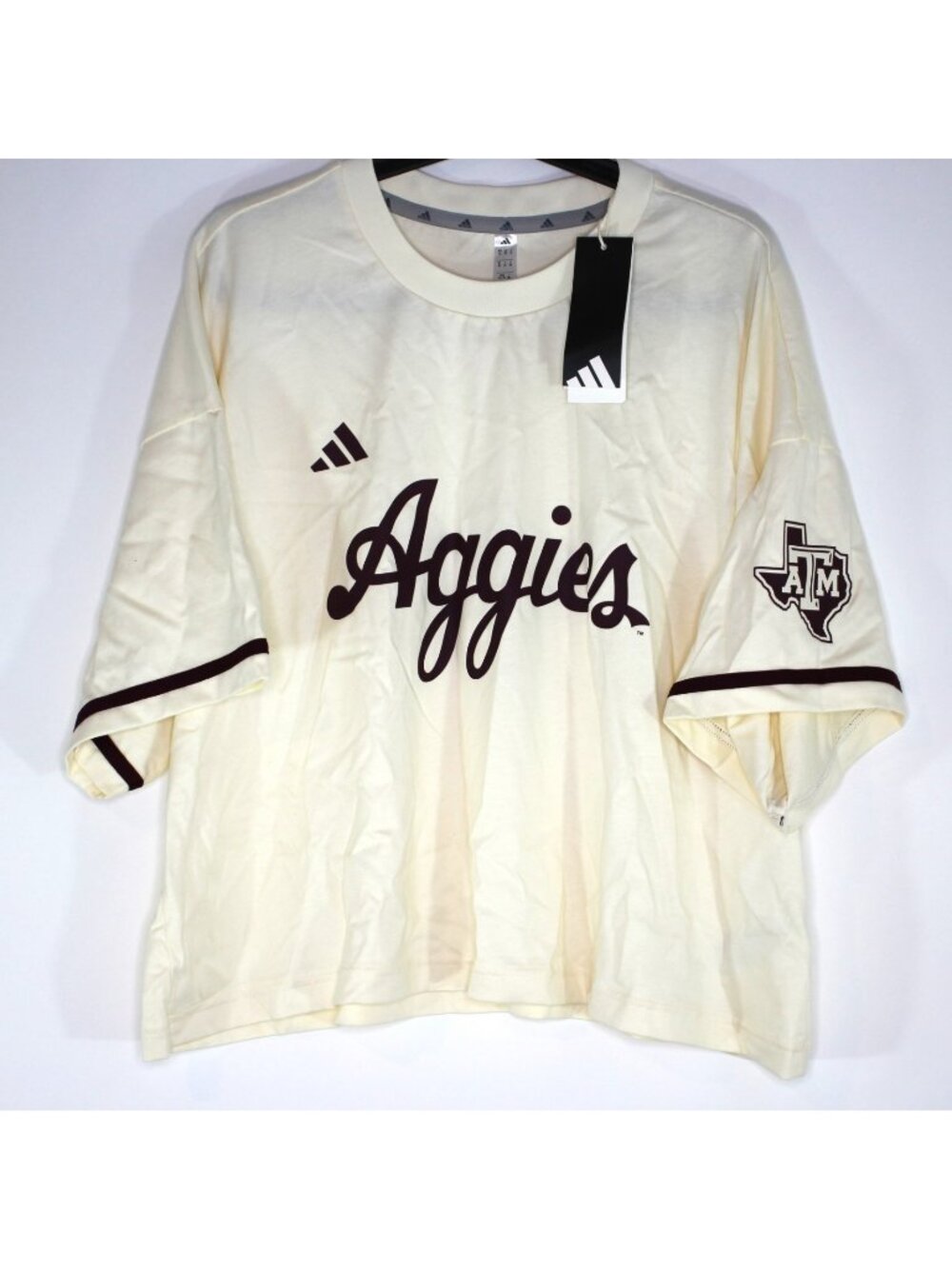 Adidas Womens XL Texas A&M Aggies Cropped Jersey T-Shirt NEW Y1